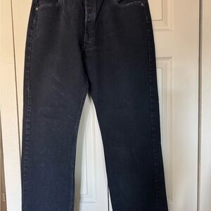Levi's Black Straight Jeans with Sturdy Waistband